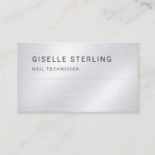 Nageltechnicus Zilver Metaalachtig Professioneel Visitekaartje (Voorkant)