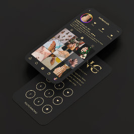 Nageltechnicus Zwart Instagram Loyalty Kaart Visitekaartje