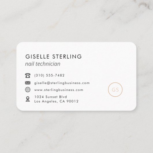 Nageltechnicus Zwart Professioneel Visitekaartje (Achterkant)