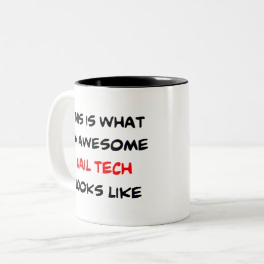 nageltechniek, geweldige tweekleurige koffiemok (Voorkant links)