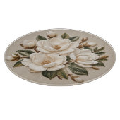 Nagemaakte 3D geborduurde witte magnolia-illustrat Snijplank (Hoek)