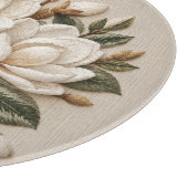 Nagemaakte 3D geborduurde witte magnolia-illustrat Snijplank (Hoek)
