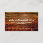 Nagemaakte geoliede houten plank gepersonaliseerd  visitekaartje (Achterkant)