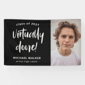 nagenoeg uitgevoerde aankondiging van afstuderen spandoek (Horizontaal)