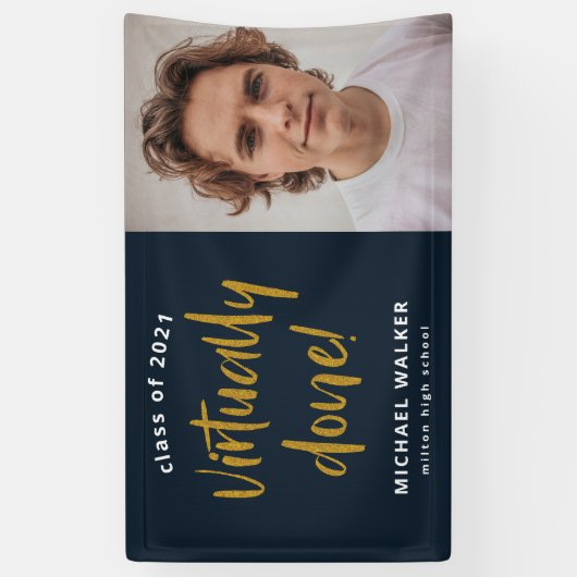 nagenoeg voltooide afstuderen - aankondigingsbanne spandoek (Verticaal)