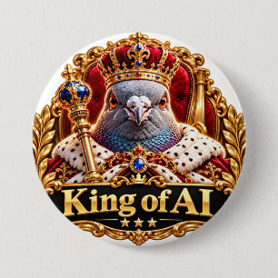 NAGIPI AI Koning van AI Gekroond Koninklijke Duif Ronde Button 7,6 Cm