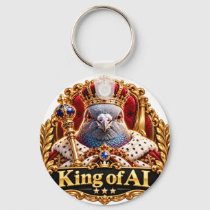 NAGIPI AI Koning van AI Gekroond Koninklijke Duif Sleutelhanger