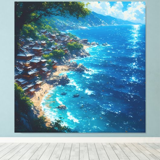 Nagisa no Yume: de droom van de kust Canvas Afdruk (Insitu (Houten vloer))