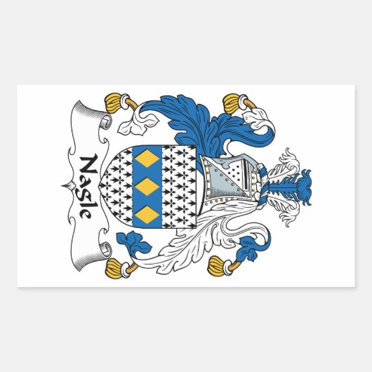 Nagle Family Crest Rechthoekige Sticker (Voorkant)