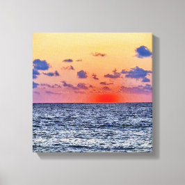 Nagloeien boven de Middellandse Zee Cyprus Horizon Canvas Afdruk