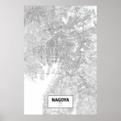 Nagoya, Japan (zwart op wit) Poster (Voorkant)