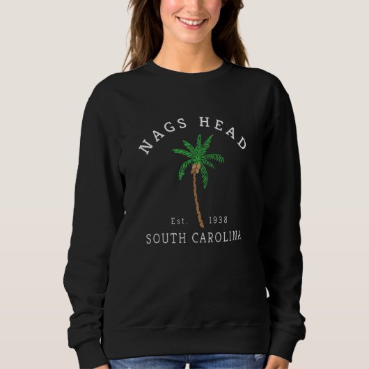 Nags Head NC Kleurrijke Palm Tree Silhouet Art Trui (Voorkant)