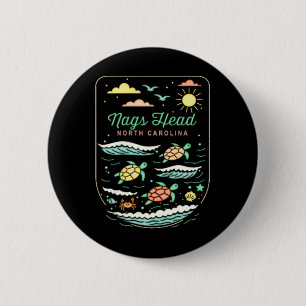Nags Head Nc Schattige strandvakantie Zeeschildpad Ronde Button 5,7 Cm