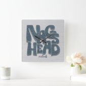 Nags Head North Carolina Denim Letter Vierkante Klok (Huis)