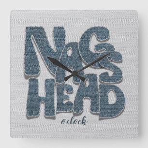 Nags Head North Carolina Denim Letter Vierkante Klok