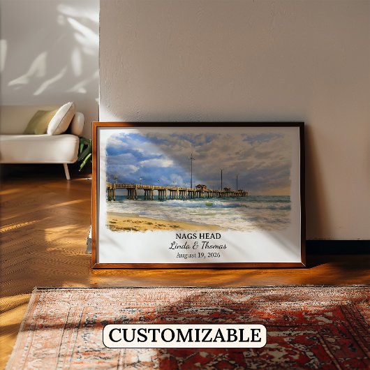 Nags Head North Carolina Poster, Aquarel Poster