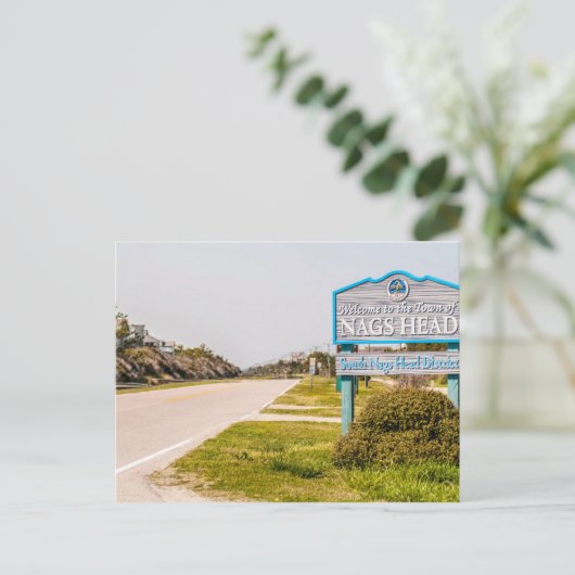 Nags Head North Carolina Stadsbord Briefkaart (Staand voorkant)
