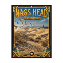 Nags Head North Carolina Vintage Art Deco Gouden