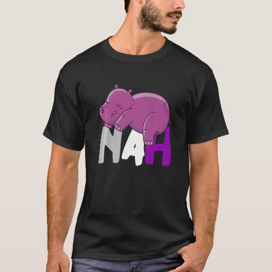 Nah Cute Hippo Sleep Asexuality Ace Animal Asexual T-shirt (Voorkant)
