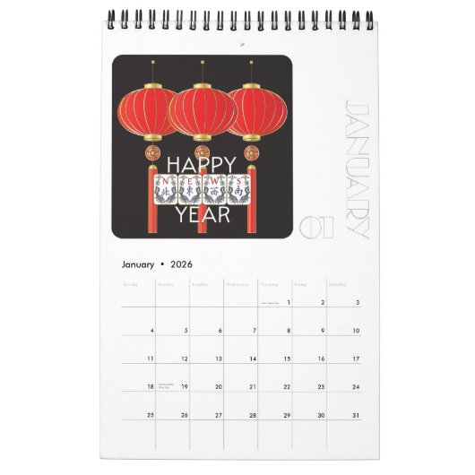 Nah Jongg Tegels Kalender (Jan 2026)
