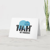 Nah my Pancreas Funny Diabetes Blue Ribbon Sloth Kaart (Voorkant)