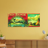 Naha Bay Salmon Can LabelNaha Bay, AK Canvas Afdruk (Insitu (Woonkamer))