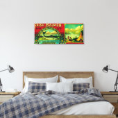 Naha Bay Salmon Can LabelNaha Bay, AK Canvas Afdruk (Insitu (Slaapkamer))