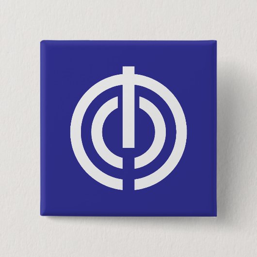 Naha, Okinawa, Japanse vlag Vierkante Button 5,1 Cm (Voorkant)