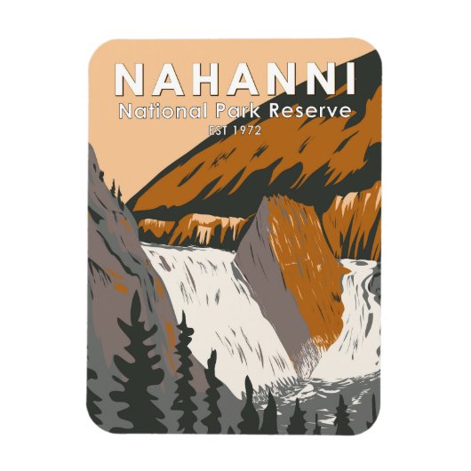 Nahanni National Park Reserve Travel Art  Magneet (Verticaal)