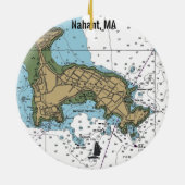 Nahant MA Nautical Chart Keramisch Ornament (Achterkant)