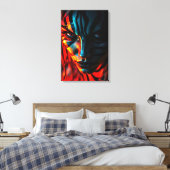Nahaufnahme: Frau mit Zebramuster im Gesicht Canvas Afdruk (Insitu (Slaapkamer))