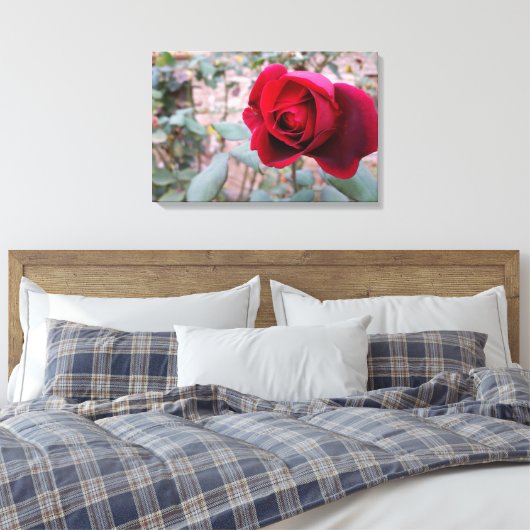 Naherfsrode roos canvas afdruk (Insitu (Slaapkamer))