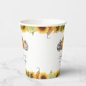Naherfst Baby shower Cups van pompoenen en zonnebl Papieren Bekers (Links)