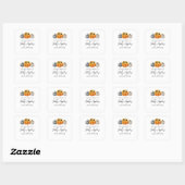 Naherfst Baby shower Library Bookplaat Vierkante Sticker (Vel)