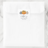 Naherfst Baby shower Pumpkin & Sunflower Favors Vierkante Sticker (Tas)