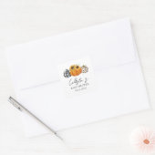 Naherfst Baby shower Pumpkin & Sunflower Favors Vierkante Sticker (Envelop)