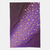 Naherfst Bladeren en Rozen Blue Tea Towel Theedoek (Verticaal)