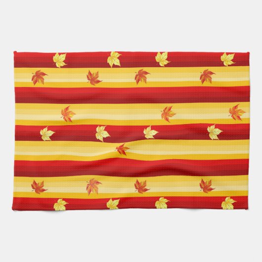 Naherfst bladeren keukenhanddoeken (Horizontaal)