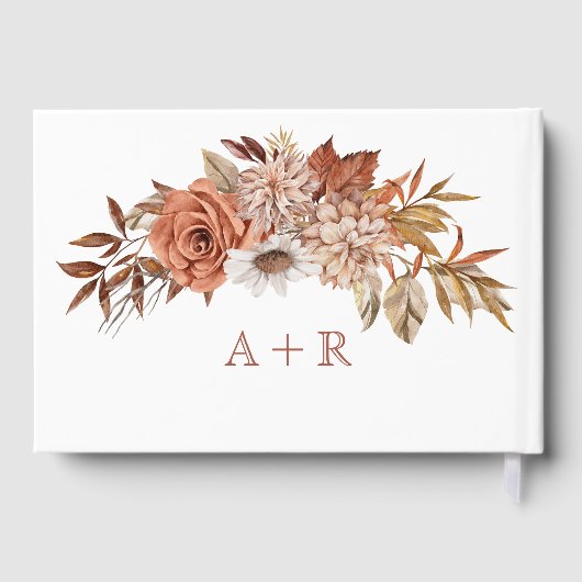 Naherfst bloemen en herfst van naaldbladeren gastenboek (Achterkant)