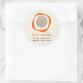 Naherfst bosboomringer trekt zich aan ronde sticker (Tas)