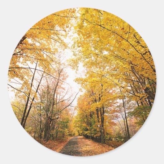 Naherfst bruiloft huwelijksfeestdagen ronde sticker (Voorkant)