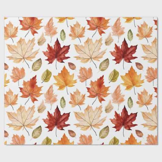 Naherfst fall Leaves Terracotta Brown Boho Pattern Cadeaupapier (Vlak)