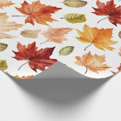 Naherfst fall Leaves Terracotta Brown Boho Pattern Cadeaupapier (Hoek)
