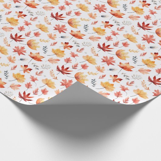 Naherfst fall Leaves Terracotta Brown Boho Pattern Cadeaupapier (Hoek)