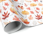 Naherfst fall Leaves Terracotta Brown Boho Pattern Cadeaupapier (Rol Hoek)