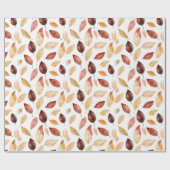 Naherfst fall Leaves Terracotta Brown Boho Pattern Cadeaupapier (Vlak)
