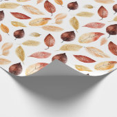 Naherfst fall Leaves Terracotta Brown Boho Pattern Cadeaupapier (Hoek)