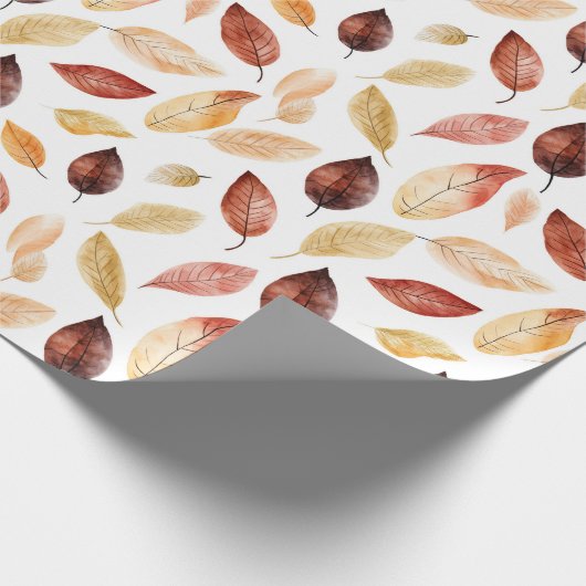 Naherfst fall Leaves Terracotta Brown Boho Pattern Cadeaupapier (Hoek)