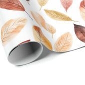 Naherfst fall Leaves Terracotta Brown Boho Pattern Cadeaupapier (Rol Hoek)