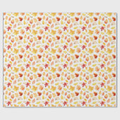 Naherfst fall Leaves Terracotta Brown Boho Pattern Cadeaupapier (Vlak)